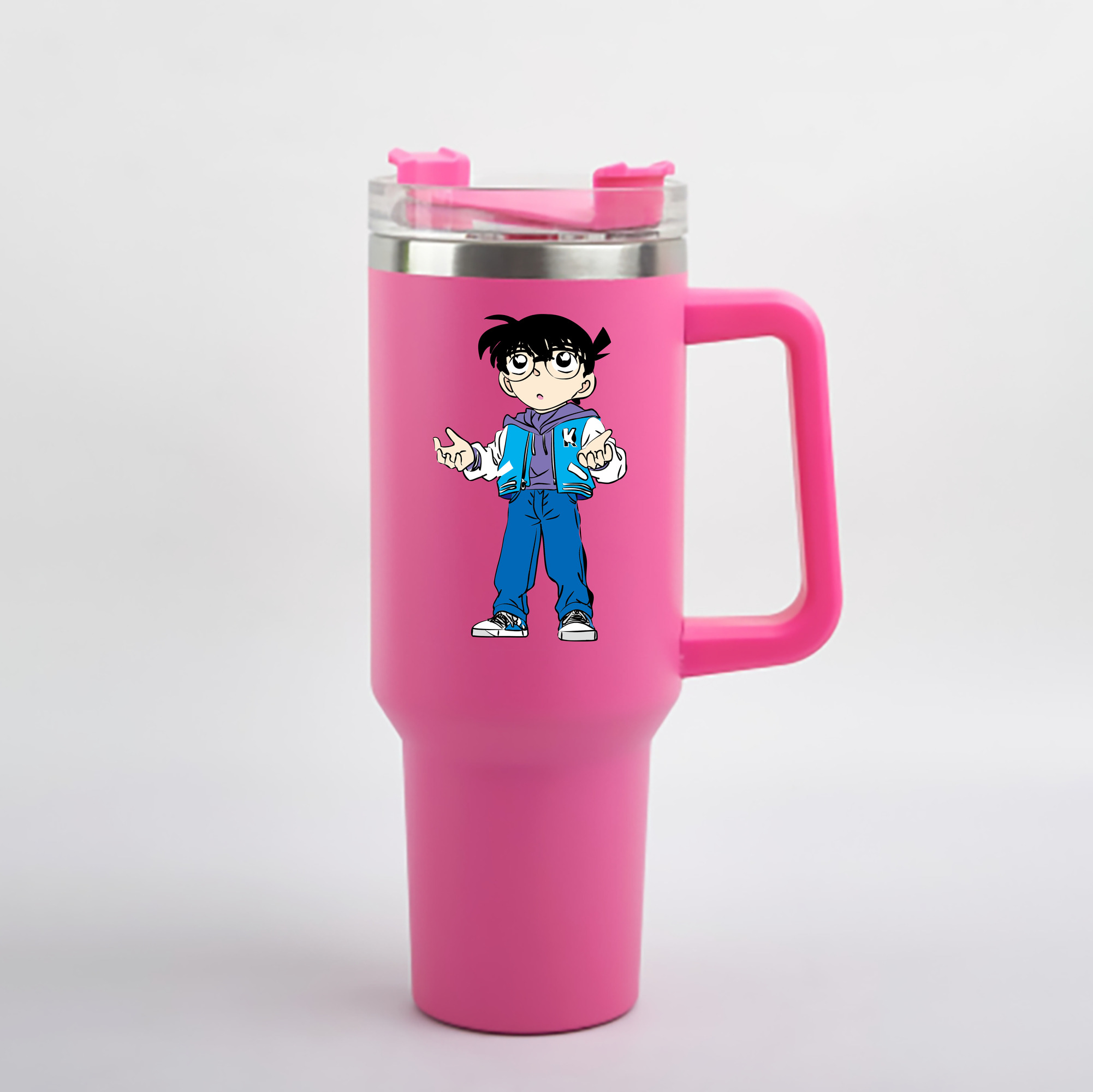 （画像用） 名探偵コナン 江戸川 コナン Detective Conan Conan Edogawa 1200mL車用タンブラー - クリスタルステッカー（プラスチックストロー付き）
